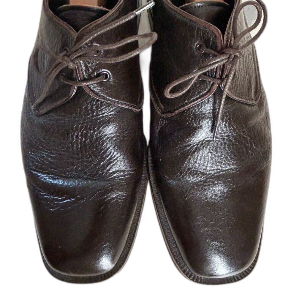 Bostonian Shoes Mens 10.5 M Dark Brown Thick Leather Oxfords Luxurious Excellent - Picture 3 of 8